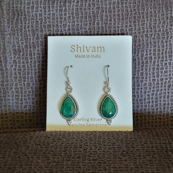 ✨️HP✨️ Shivam Beryl Emerald💚 Teardrop💧Earrings - Picture 2 of 16